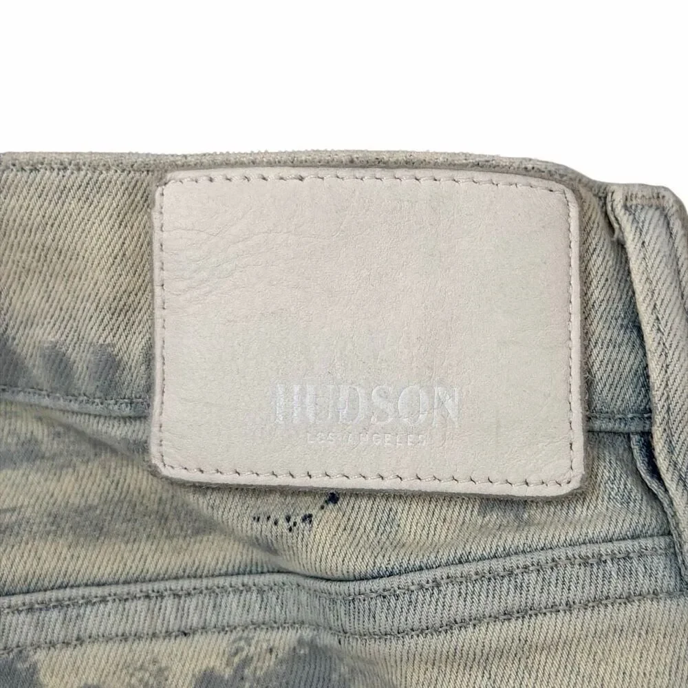 Hudson Jeans Men's 32x32 Zack Moto Skinny Fit Jeans Paint Splatter